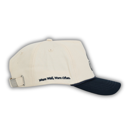 Monogram Cap - Cream/Navy