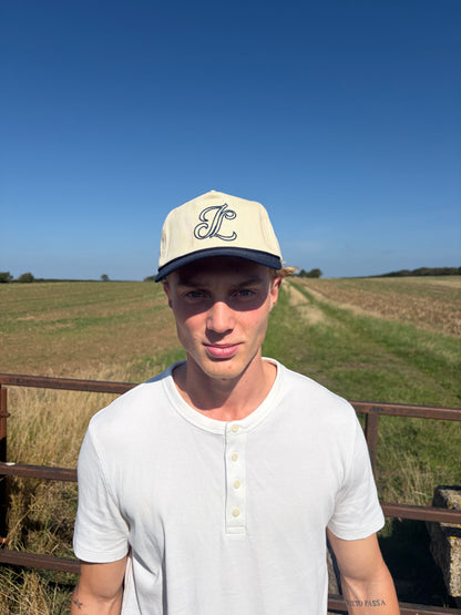 Monogram Cap - Cream/Navy