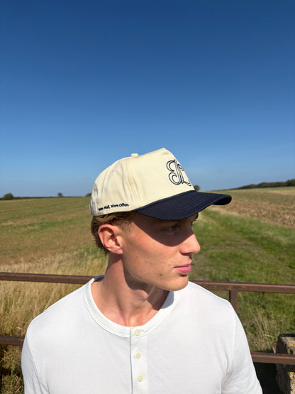 Monogram Cap - Cream/Navy